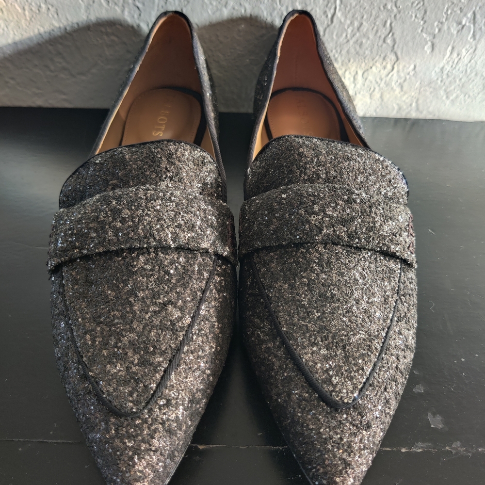 Talbots Black Glitter Flats
